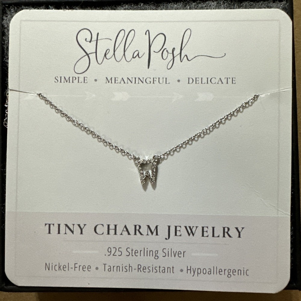 Stella Posh Tiny Tooth  Necklace Sterling 925 Silver.           C1